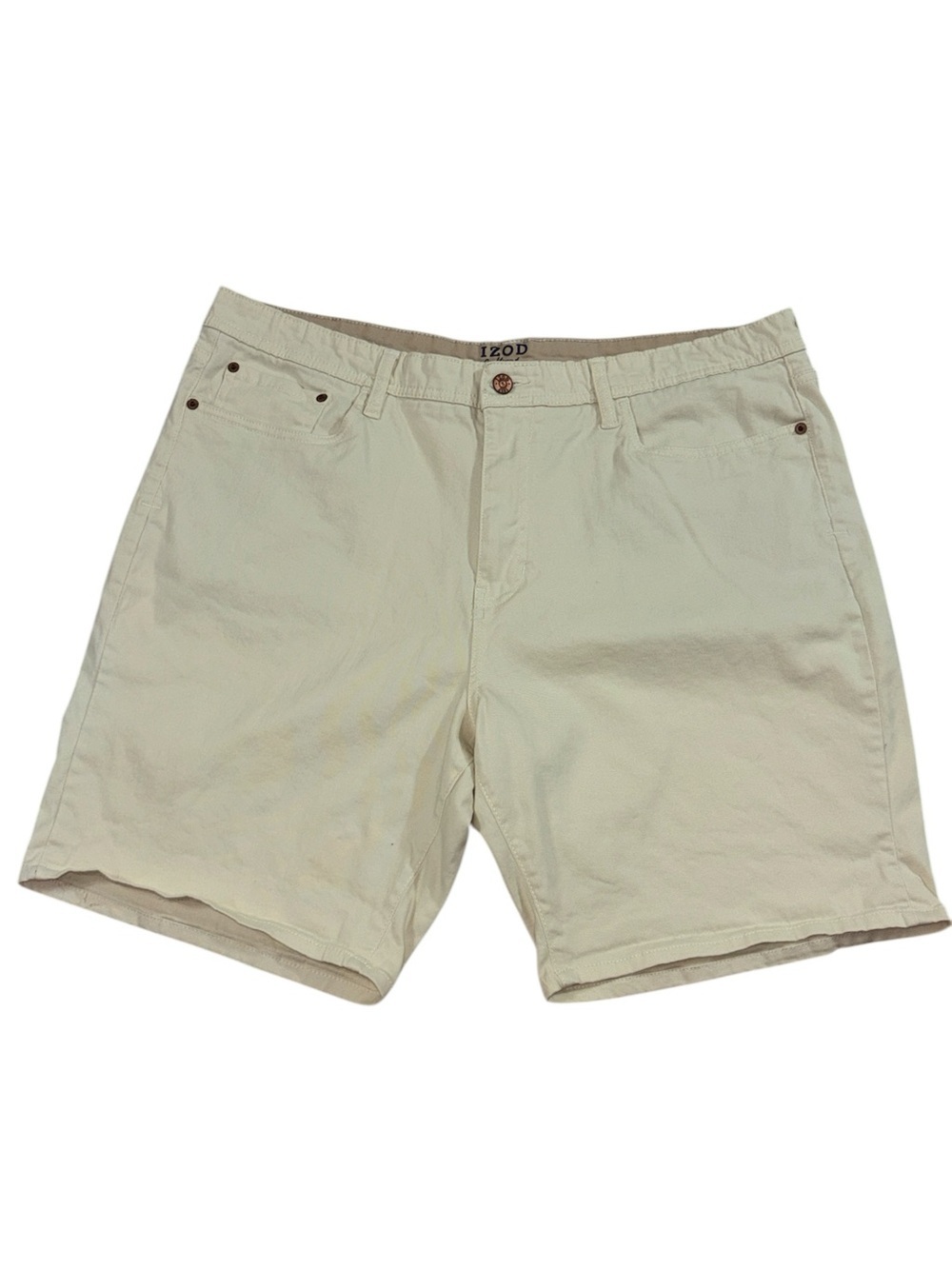 Izod Light Yellow Flat Front Men's Shorts, classic fit, 40